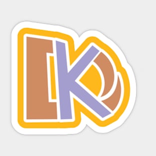 Letter KD or DK Sticker vector logo design. Initial letter KD sticker logotype company name swoosh design. Sticker